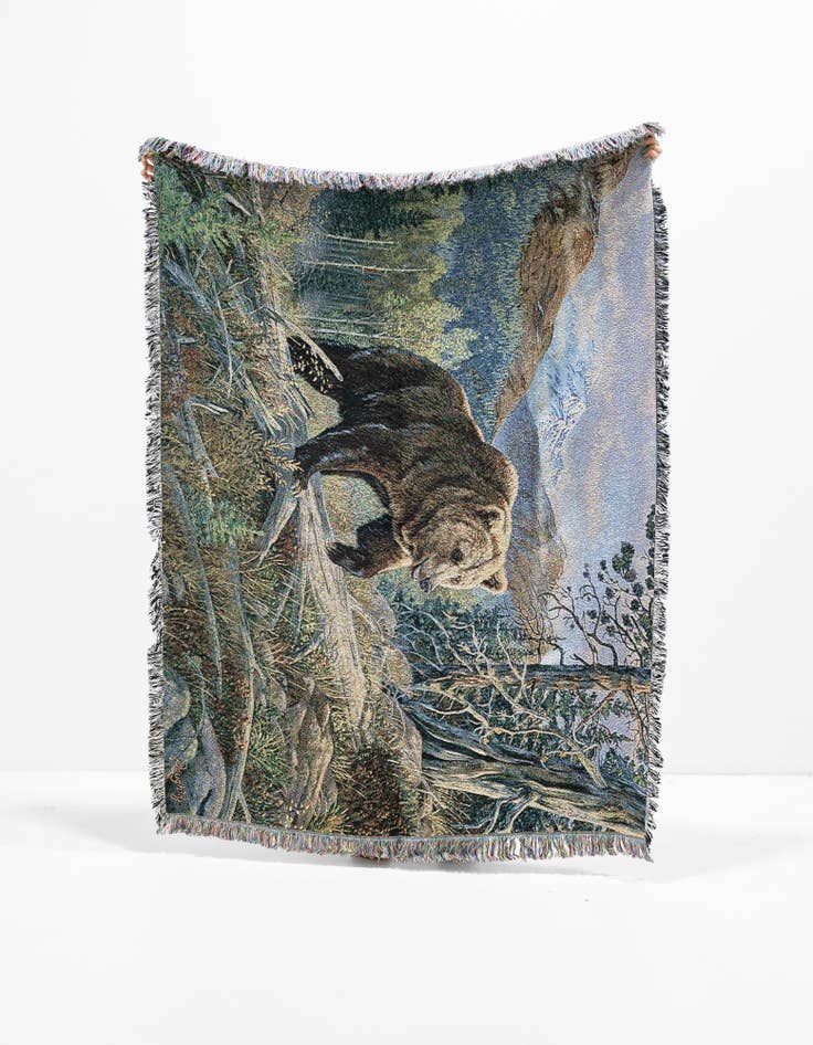 Detail image of 4' 6 x 6' Over The Top Brown Bear Throw Blanket