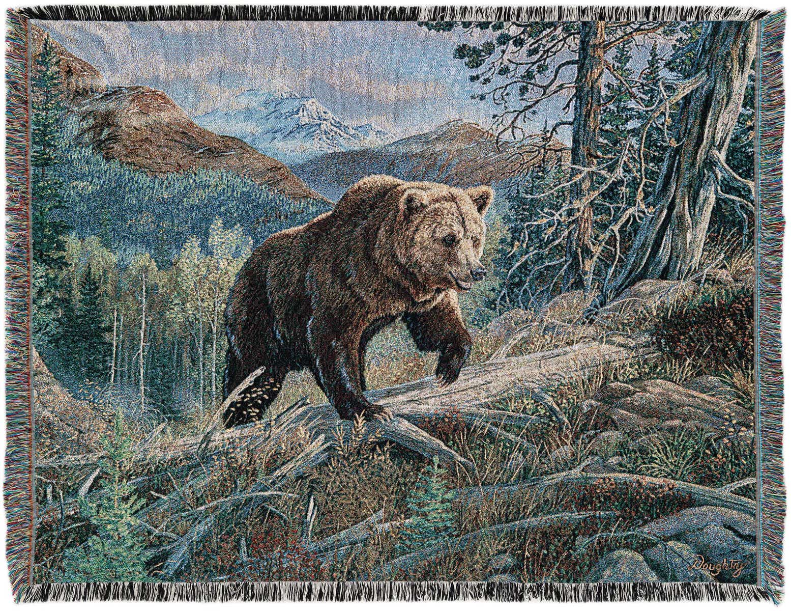 4' 6 x 6' Over The Top Brown Bear Throw Blanket