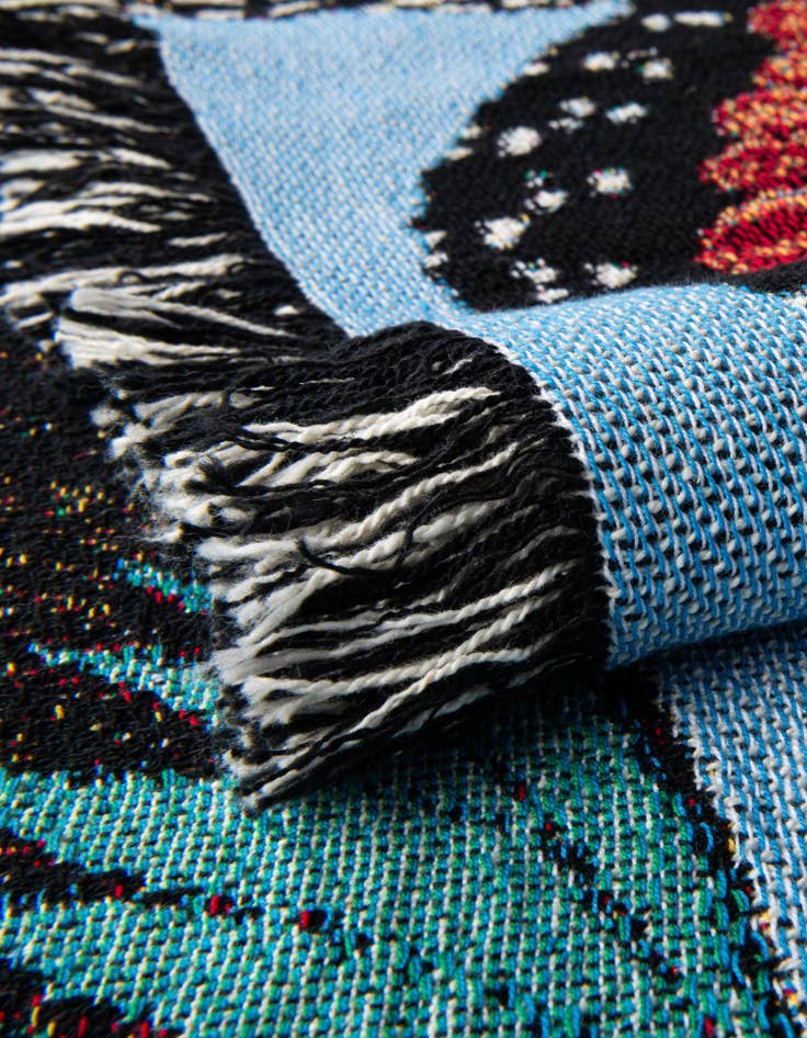 Detail image of 4' 6 x 6' Fluttering Butterflies Light Blue Throw Blanket