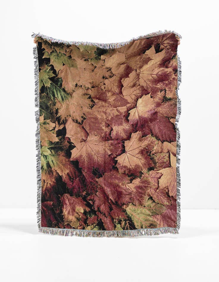Detail image of 4' 6 x 6' Fallen Leaves Throw Blanket