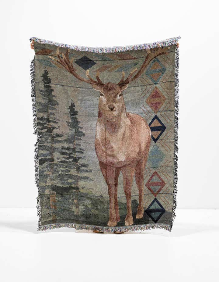 4' 6 x 6' Animals Lodge 3 Throw Blanket