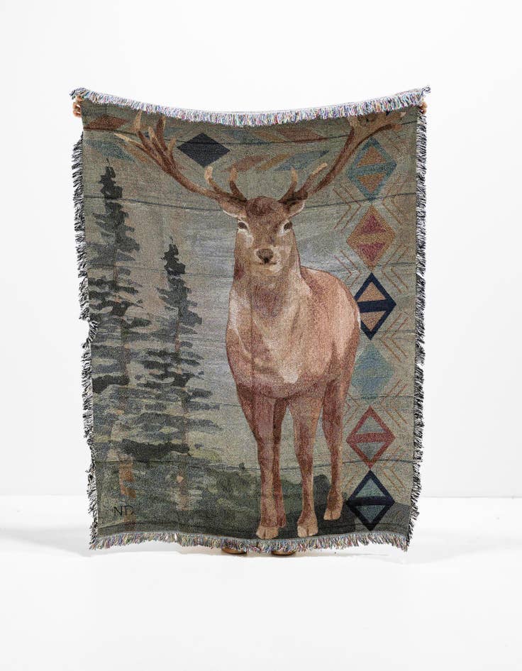 Detail image of 4' 6 x 6' Animals Lodge 3 Throw Blanket