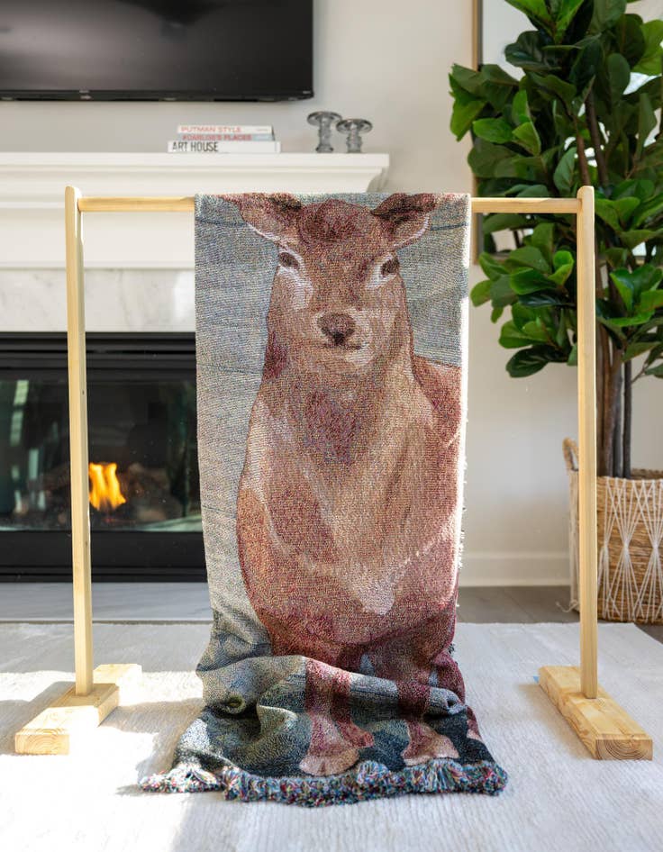 Detail image of 4' 6 x 6' Animals Lodge 3 Throw Blanket