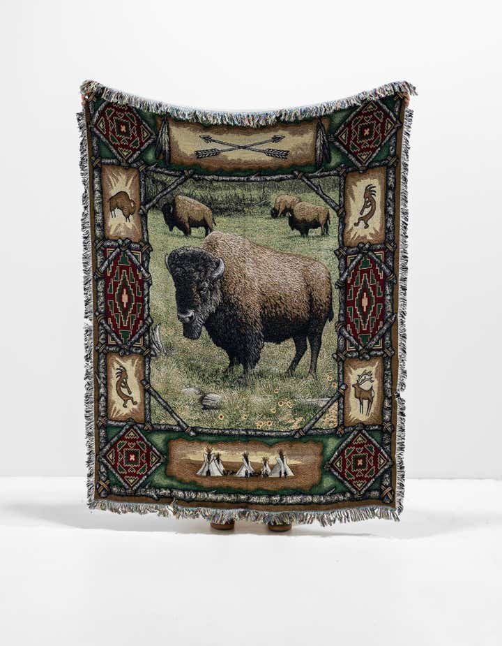 135cm x 185cm Buffalo Lodge Throw Blanket