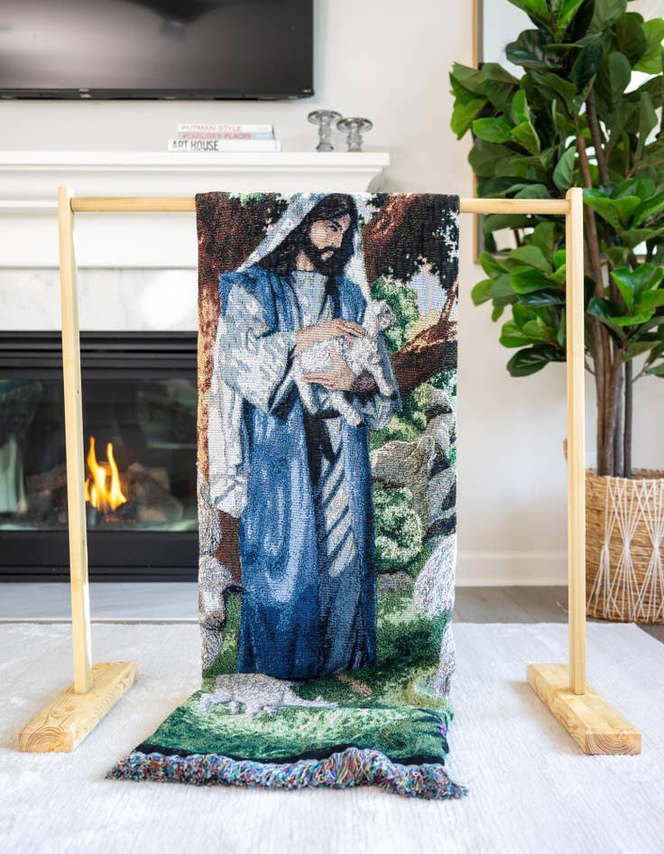 Detail image of 4' 6 x 6' Psalm 23 Image Throw Blanket