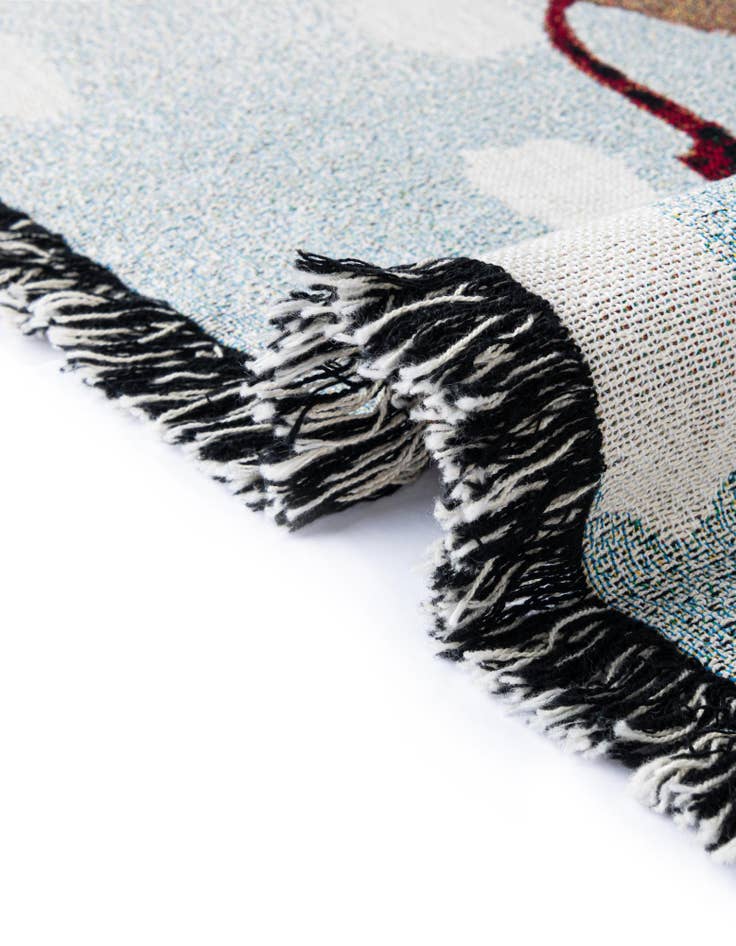 Detail image of 4' 6 x 6' Bunny with Glasses Throw Blanket