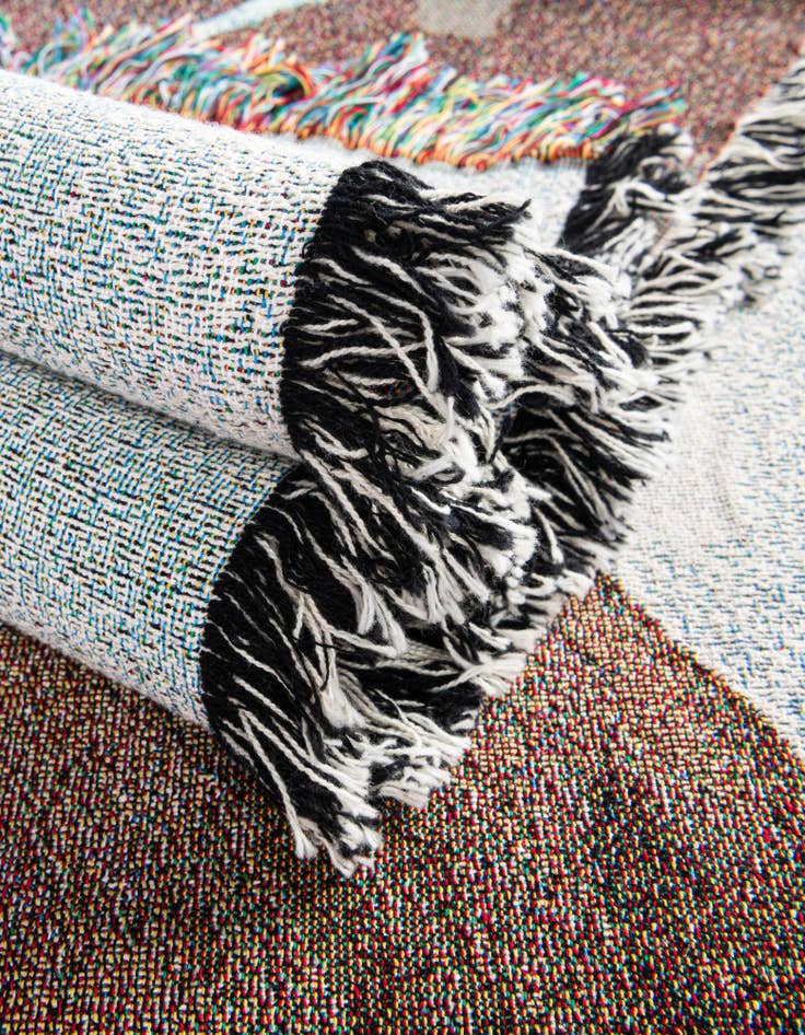 Detail image of 4' 6 x 6' Bunny with Glasses Throw Blanket