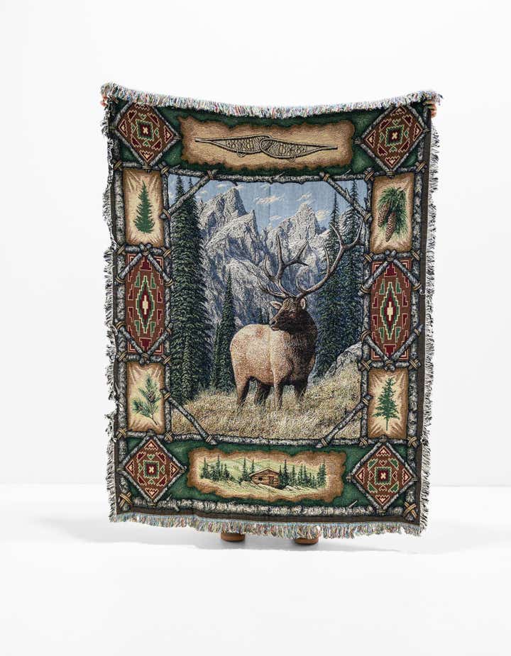 135cm x 185cm Elk Lodge Kuscheldecke