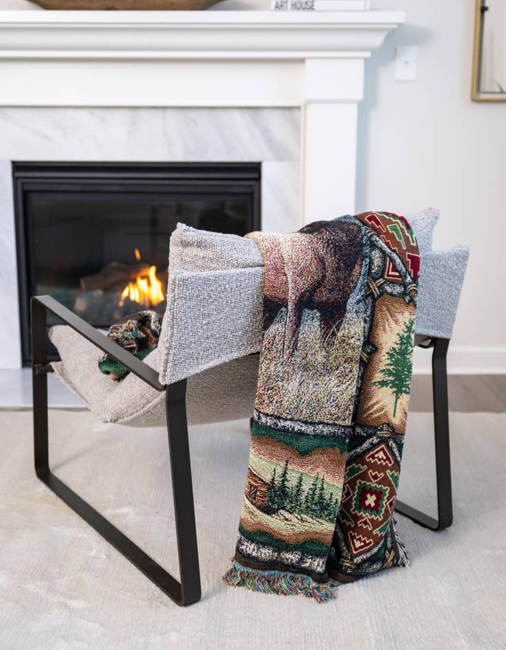 Detail image of 4' 6 x 6' Elk Lodge Throw Blanket