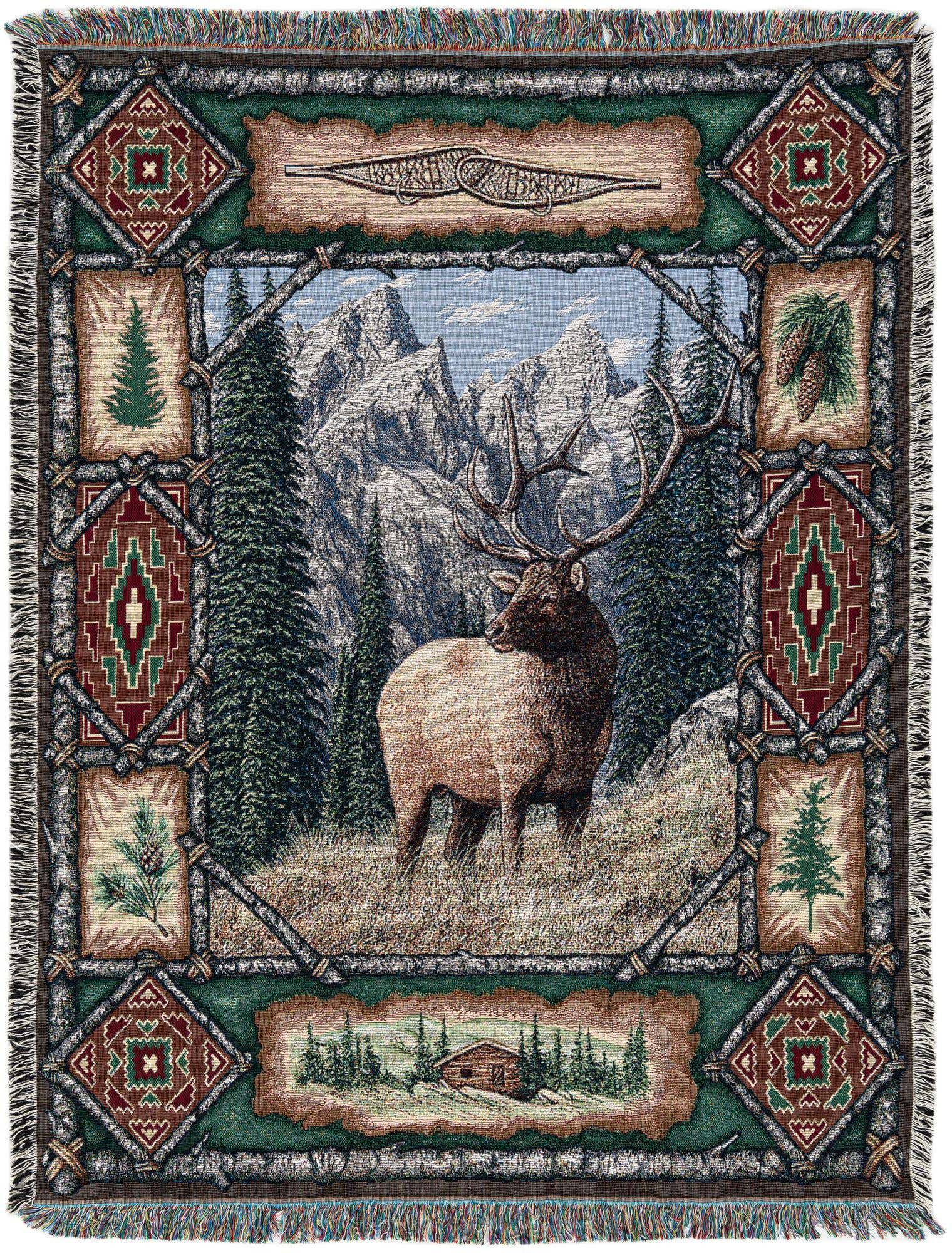 4' 6 x 6' Elk Lodge Throw Blanket