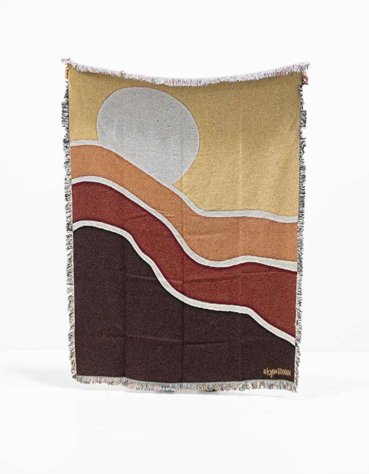 4' 6 x 6' 70's Sunset Throw Blanket