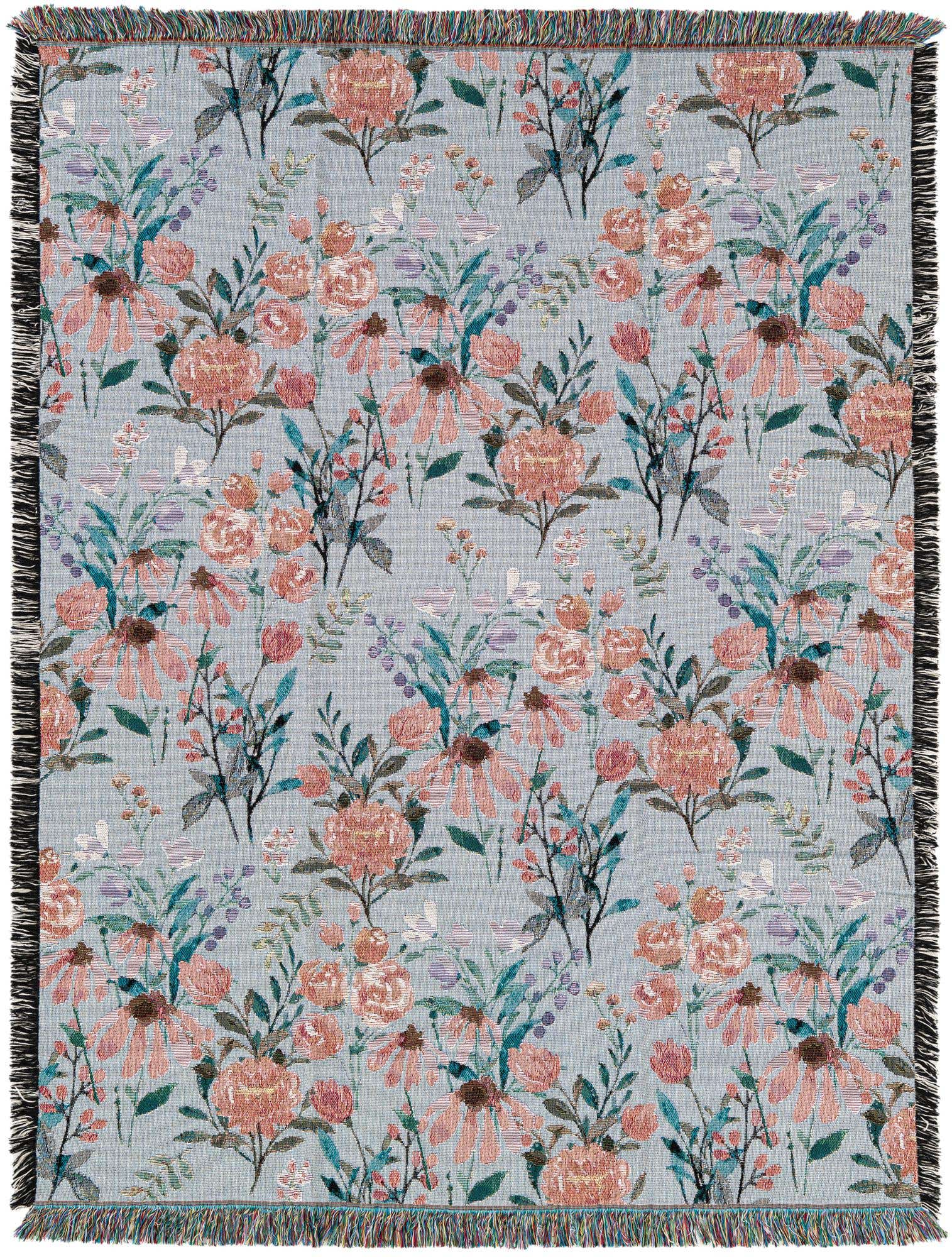 4' 6 x 6' Floral-Pink Bloom Throw Blanket