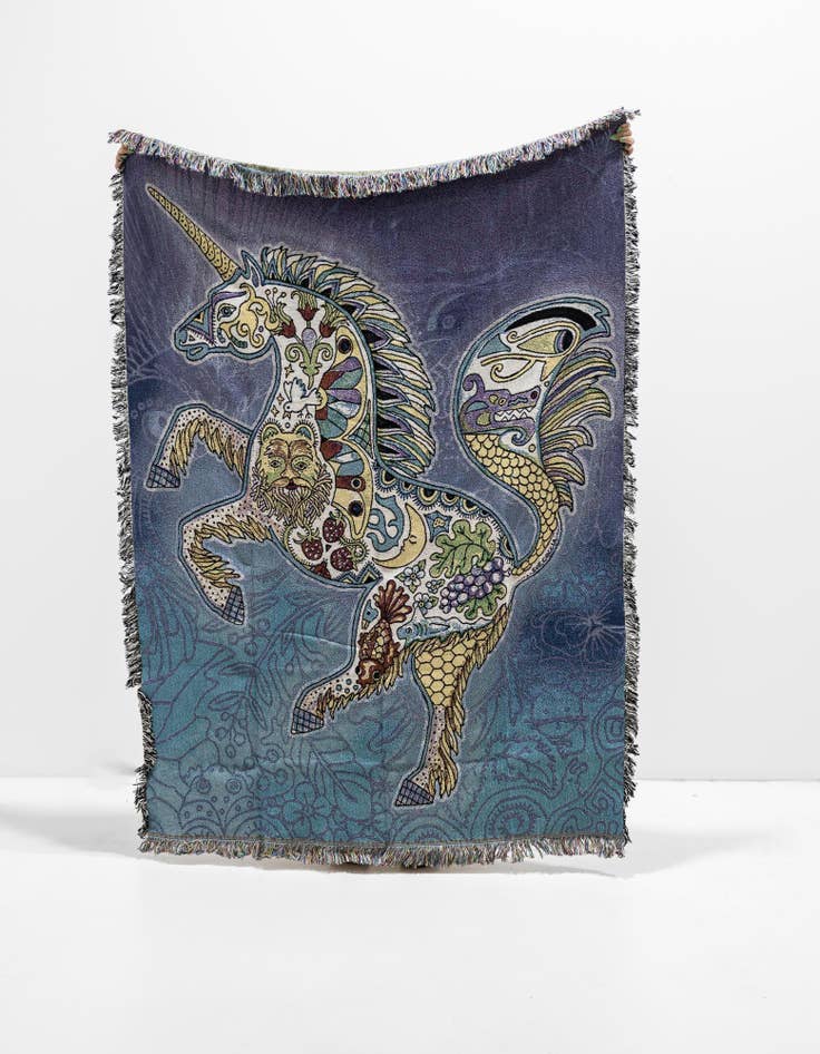 Detail image of 4' 6 x 6' Unicorn Joopy Throw Blanket