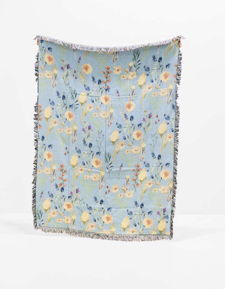 Plaid Floral-Yellow Bloom 135cm x 185cm
