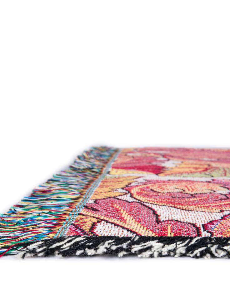 Detail image of 4' 6 x 6' William Morris Acanthus Leaves Sherbet Throw Blanket