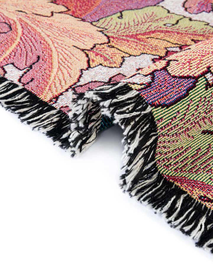 4' 6 x 6' William Morris Acanthus Leaves Sherbet Throw Blanket