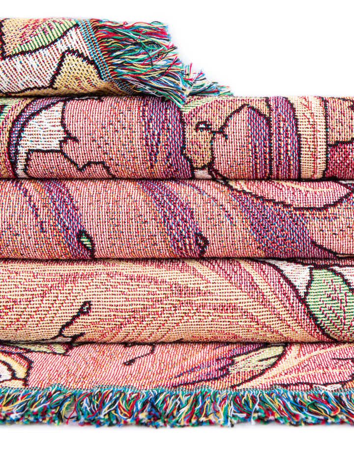 4' 6 x 6' William Morris Acanthus Leaves Sherbet Throw Blanket