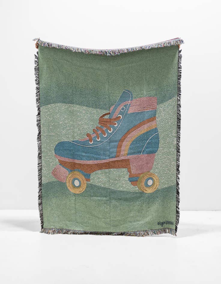 Detail image of 4' 6 x 6' Roller Skate Throw Blanket