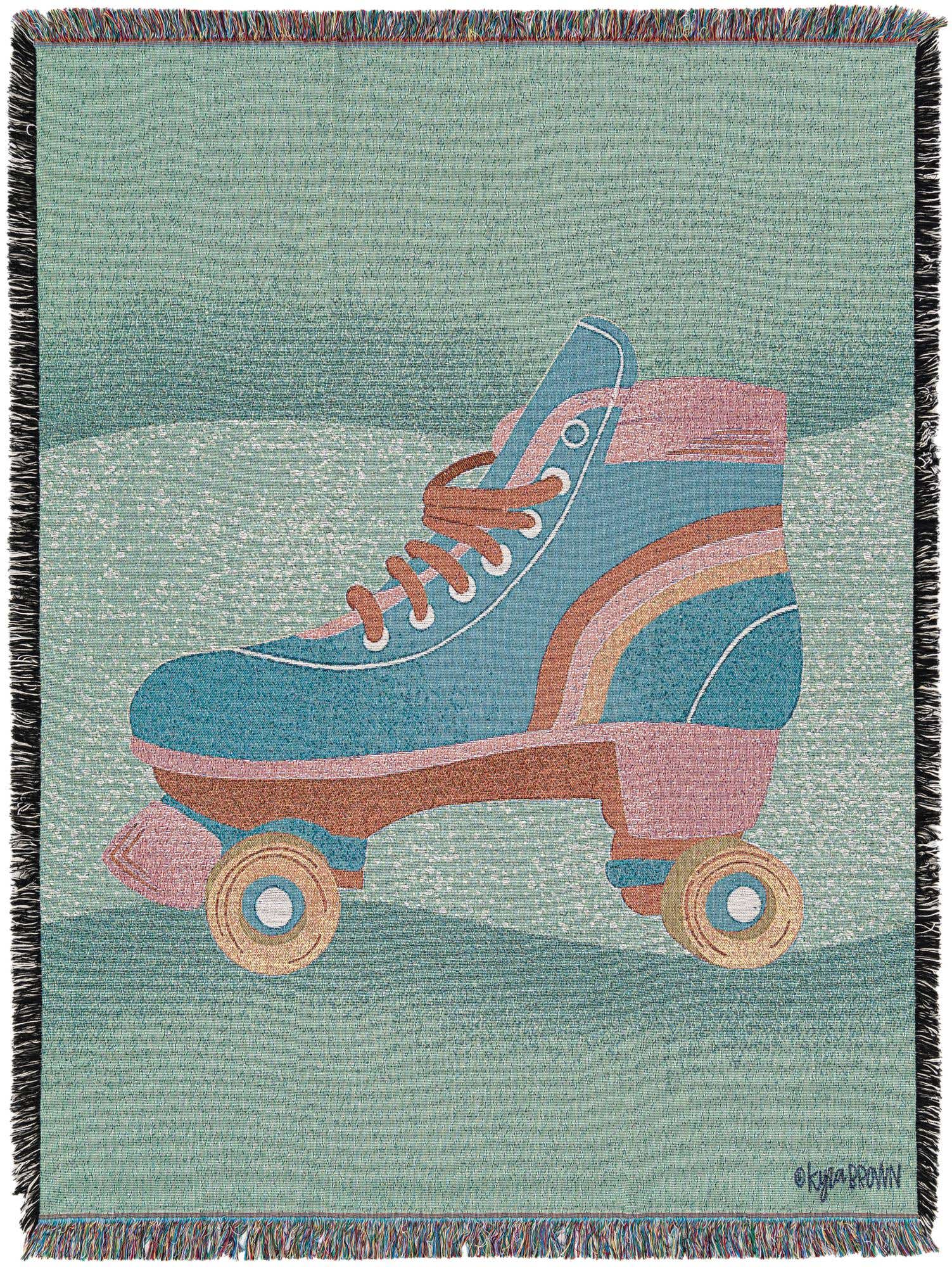 Primary image 4' 6 x 6' Roller Skate Throw Blanket