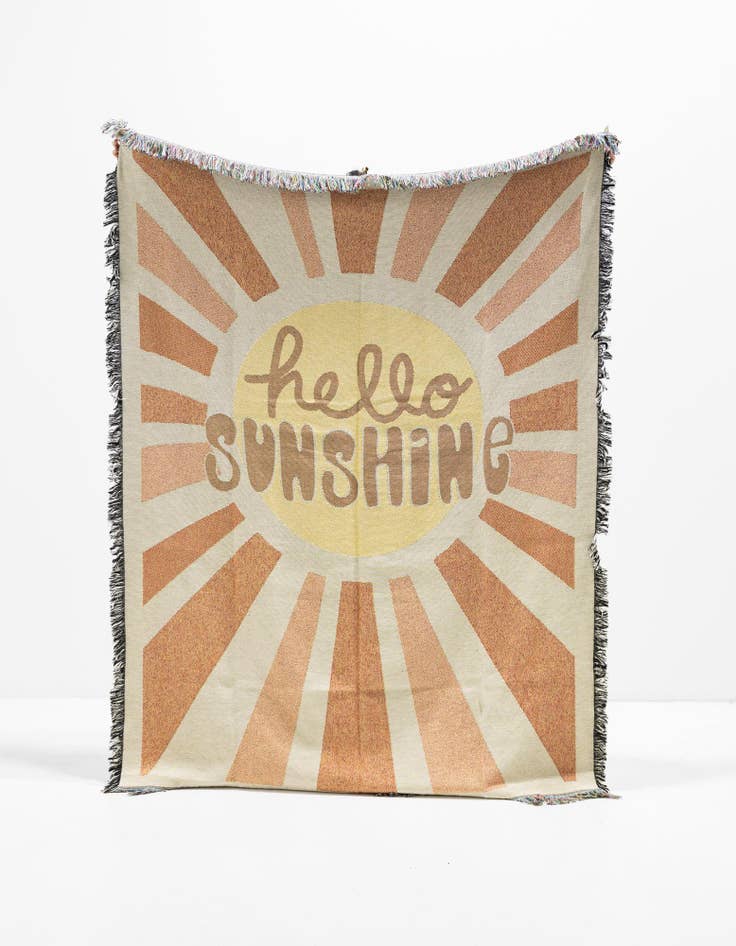 Detail image of 4' 6 x 6' Hello Sunshine Throw Blanket