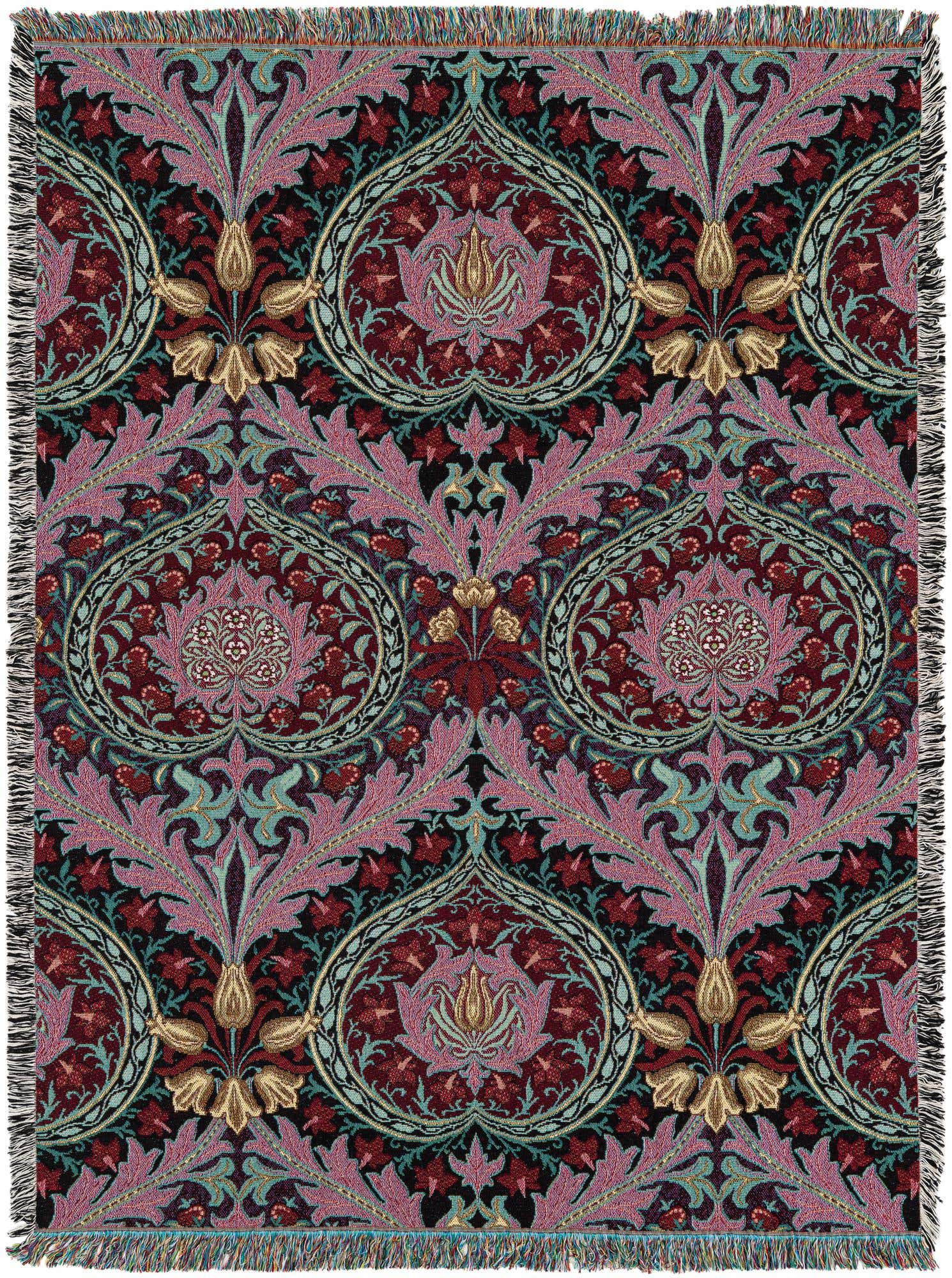 Primary image 4' 6 x 6' William Morris Eden Strawberry Throw Blanket