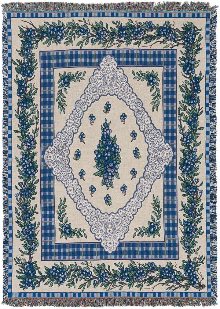 4' 6 x 6' Blueberry Lace Throw Blanket