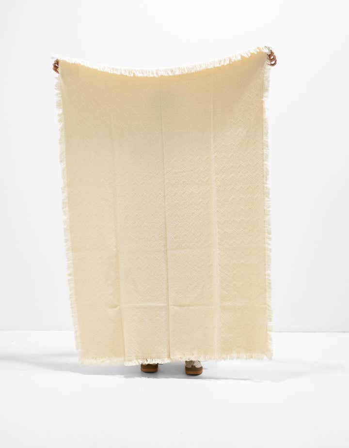 135cm x 185cm Brittany Natural Throw Blanket
