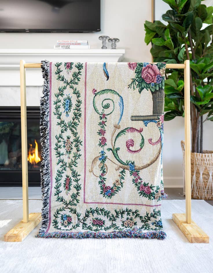 Detail image of 4' 6 x 6' Floral Majesty Throw Blanket