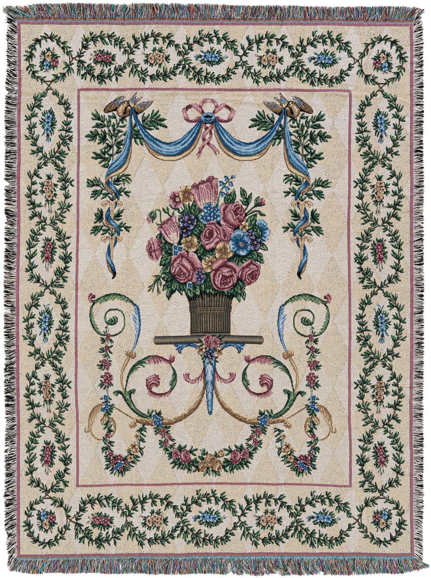 4' 6 x 6' Floral Majesty Throw Blanket