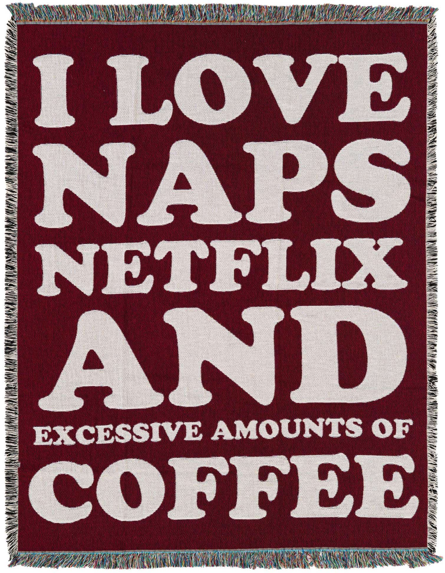 Primary image 4' 6 x 6' Love Netflix Coffee Throw Blanket