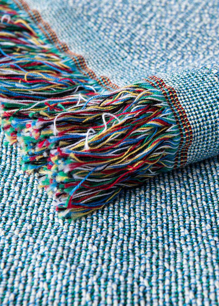 4' 6 x 6' Home Heart Teal Throw Blanket