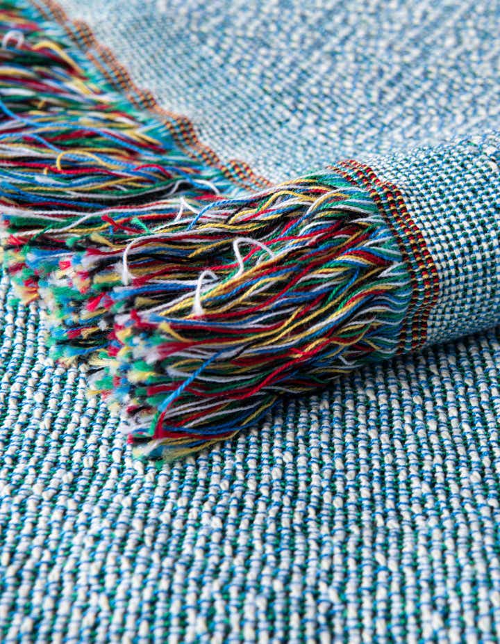 135cm x 185cm Home Heart Teal Throw Blanket