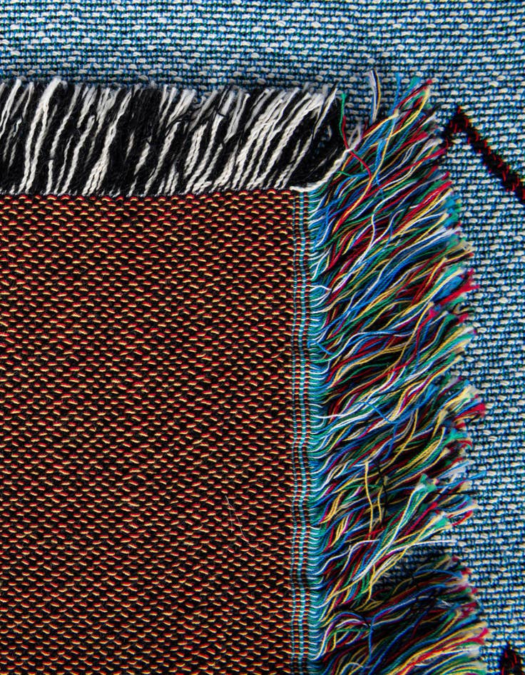 Detail image of 4' 6 x 6' Home Heart Teal Throw Blanket