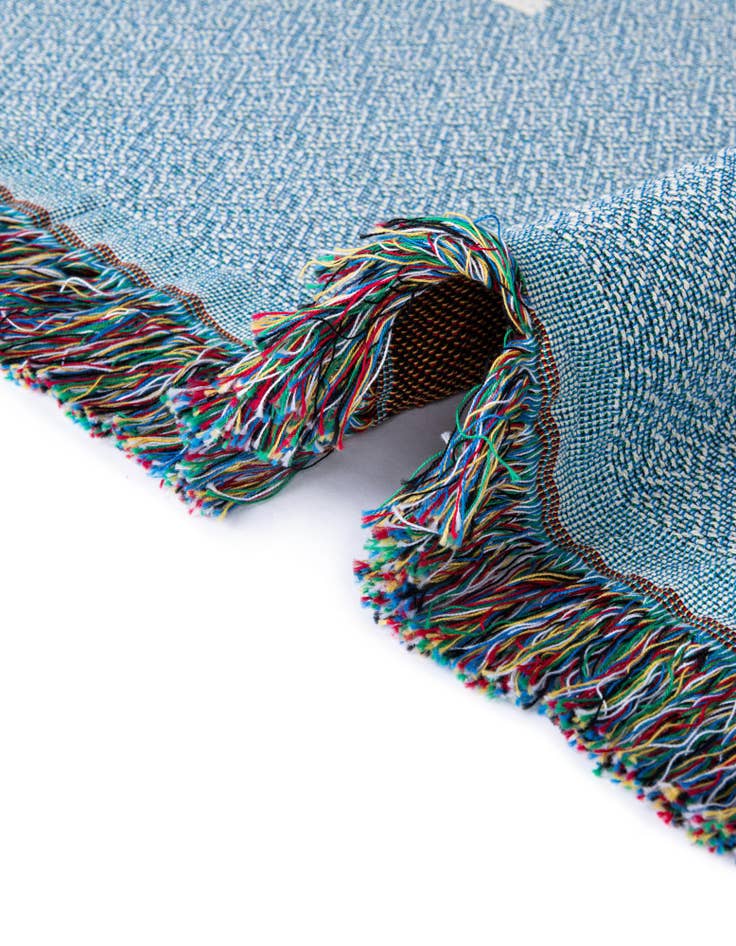 Detail image of 4' 6 x 6' Home Heart Teal Throw Blanket