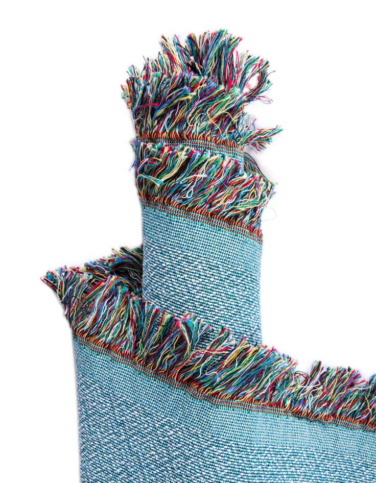 Detail image of 4' 6 x 6' Home Heart Teal Throw Blanket