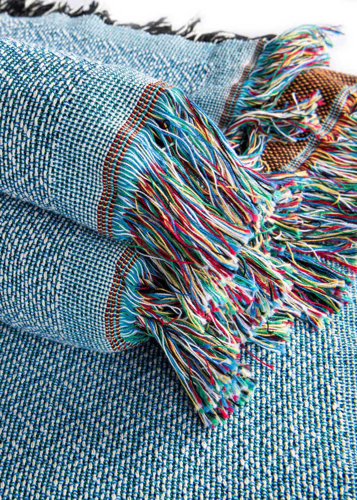 4' 6 x 6' Home Heart Teal Throw Blanket