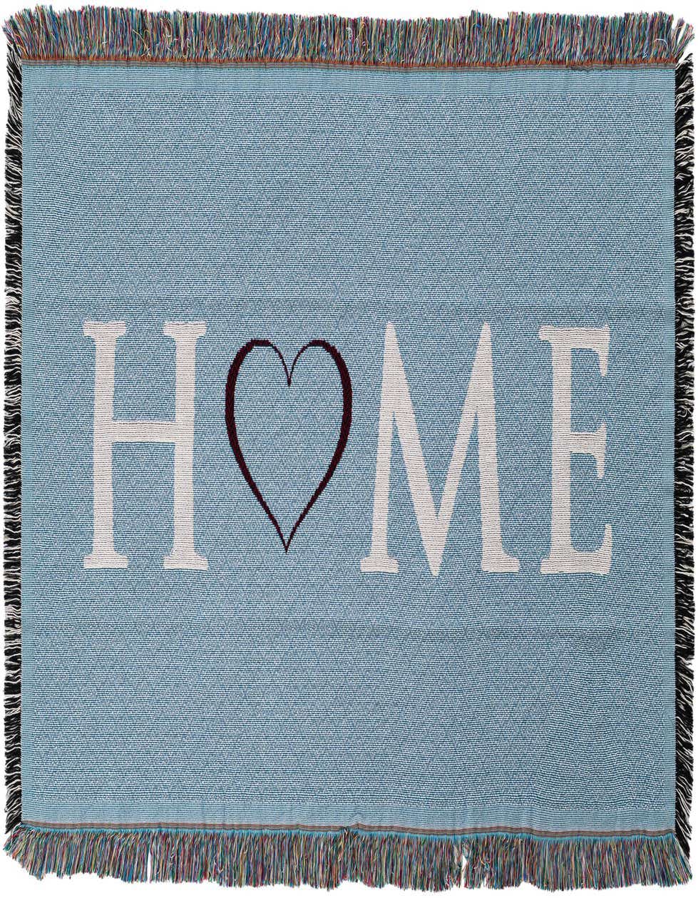 Primary image 4' 6 x 6' Home Heart Teal Throw Blanket