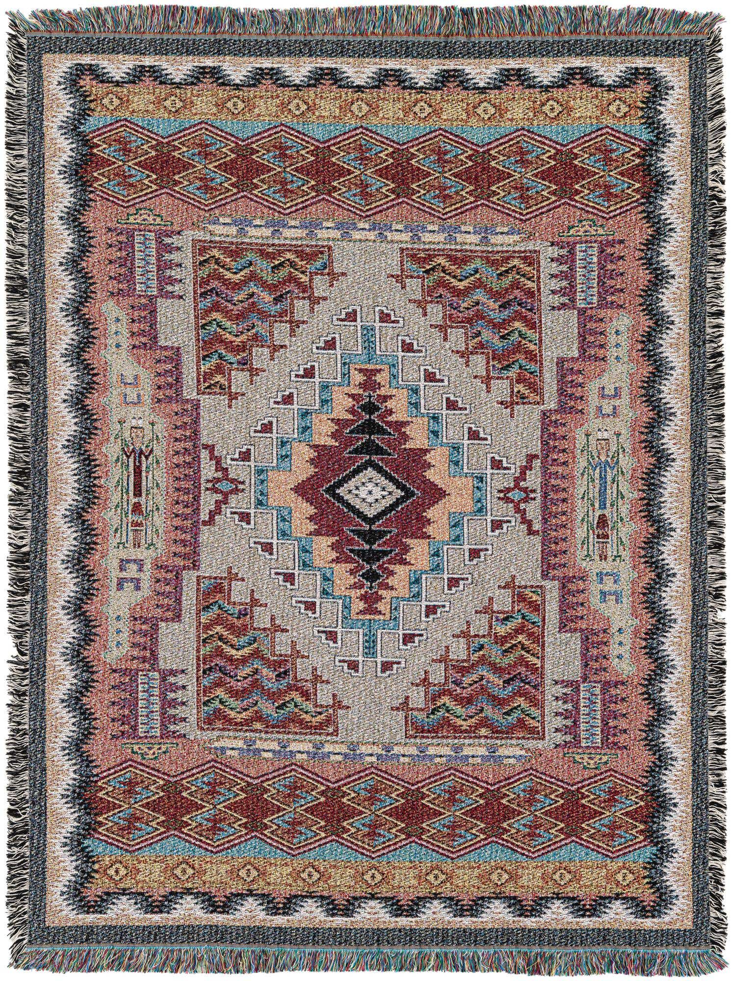 4' 6 x 6' Southwest Salmon Throw Blanket