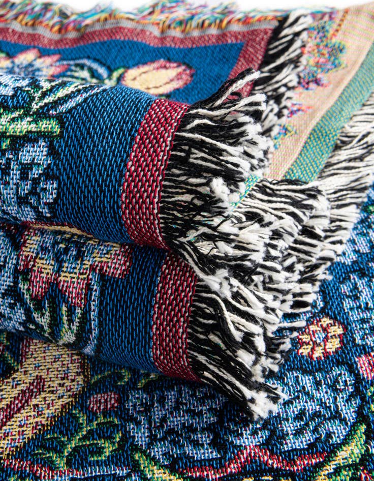 Detail image of 4' 6 x 6' Strawberry Thief Throw Blanket