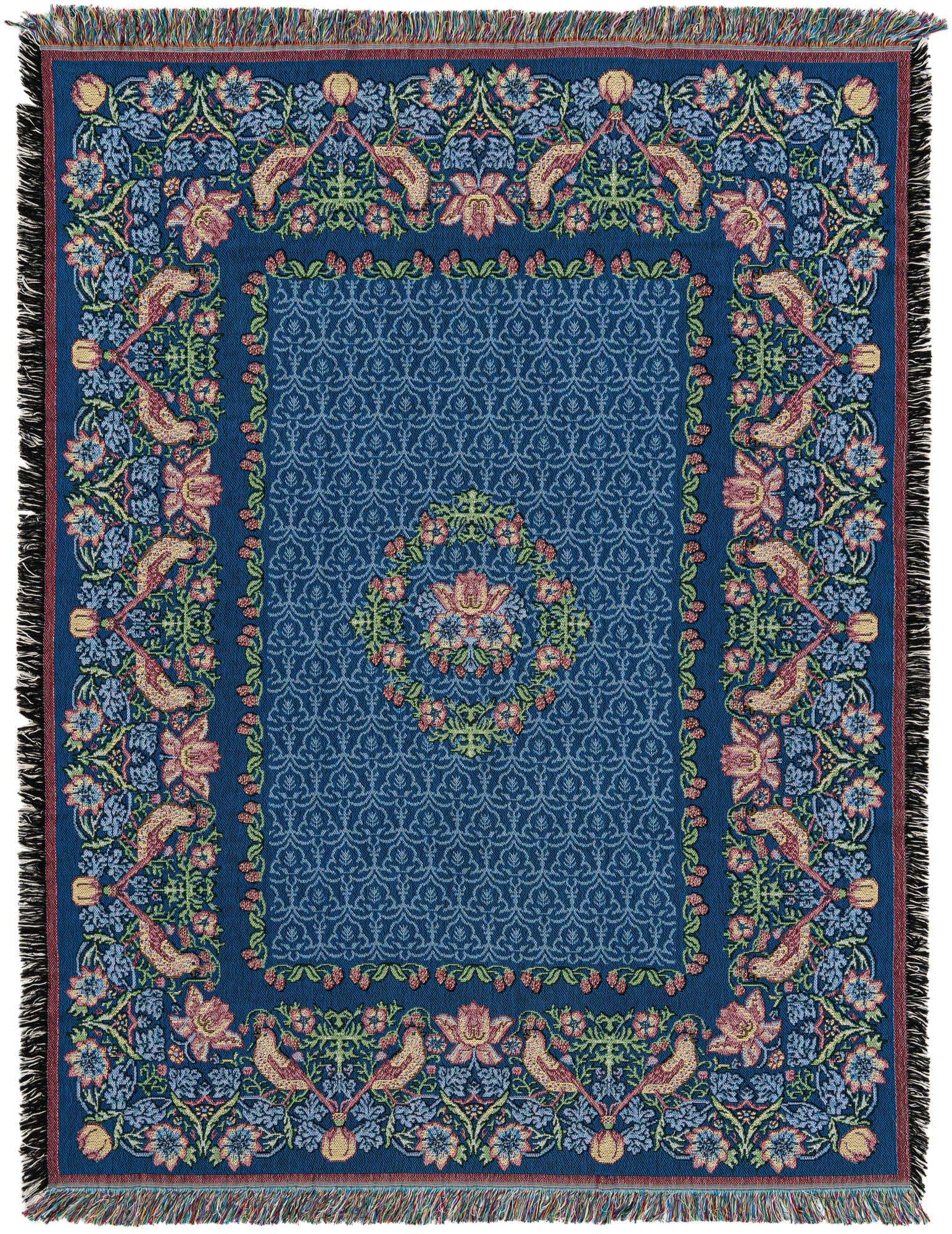 4' 6 x 6' Strawberry Thief Throw Blanket