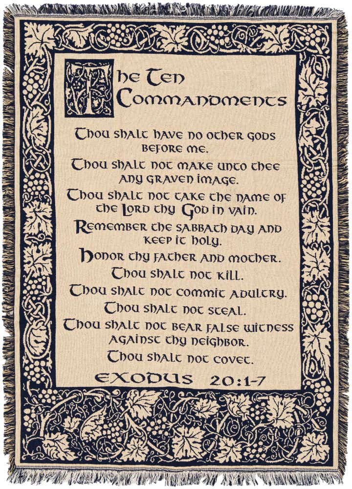 135cm x 185cm Ten Commandments Natural Throw Blanket