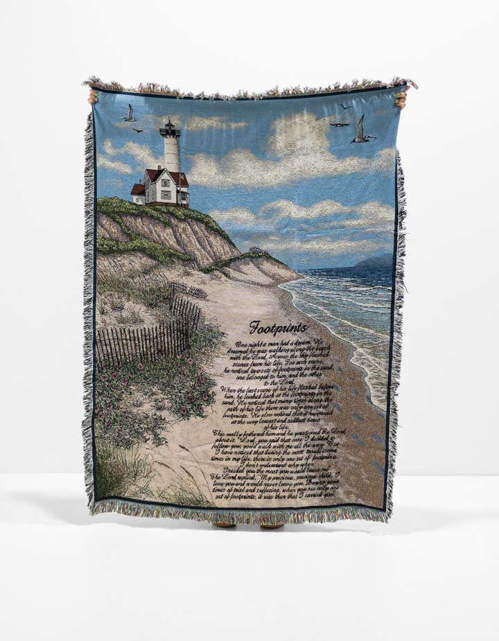 135cm x 185cm Footprints Throw Blanket