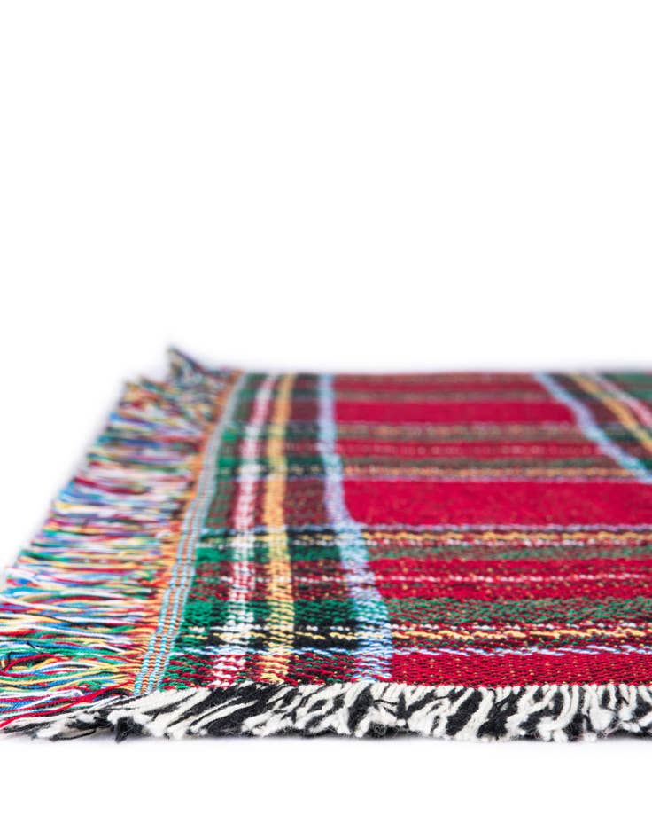 Detail image of 4' 6 x 6' Stewart Royal Plaid Throw Blanket