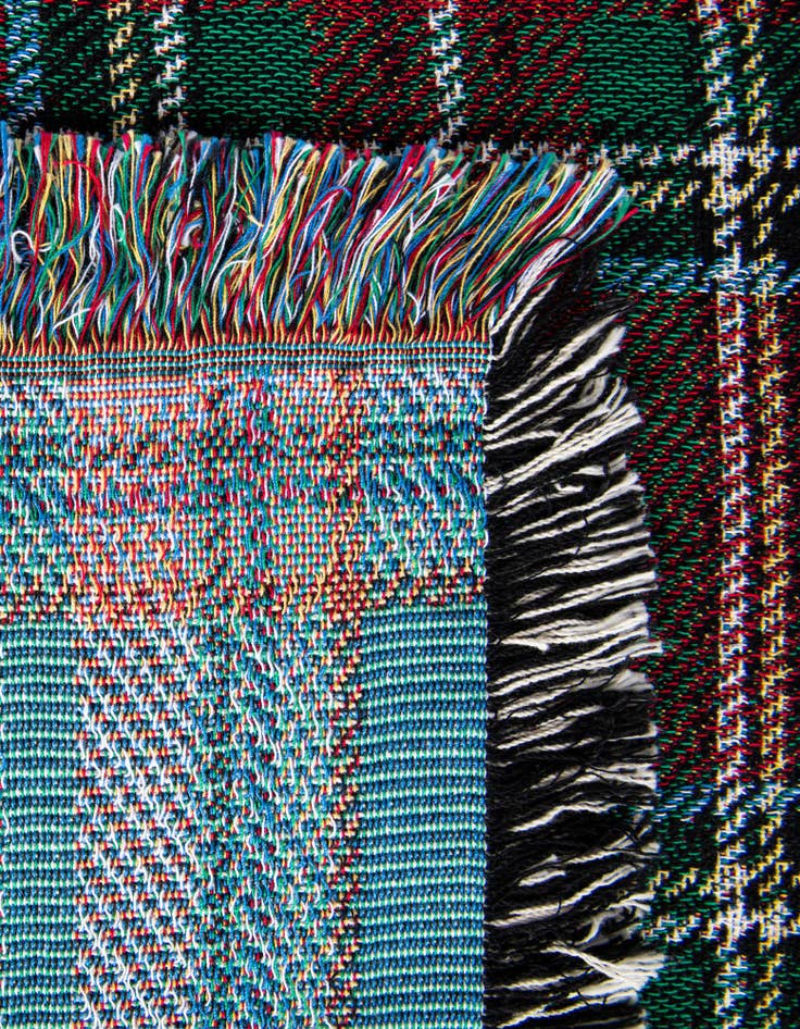 Detail image of 4' 6 x 6' Stewart Royal Plaid Throw Blanket