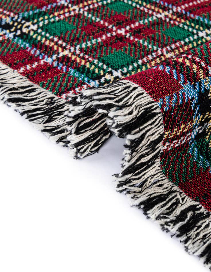 Detail image of 4' 6 x 6' Stewart Royal Plaid Throw Blanket