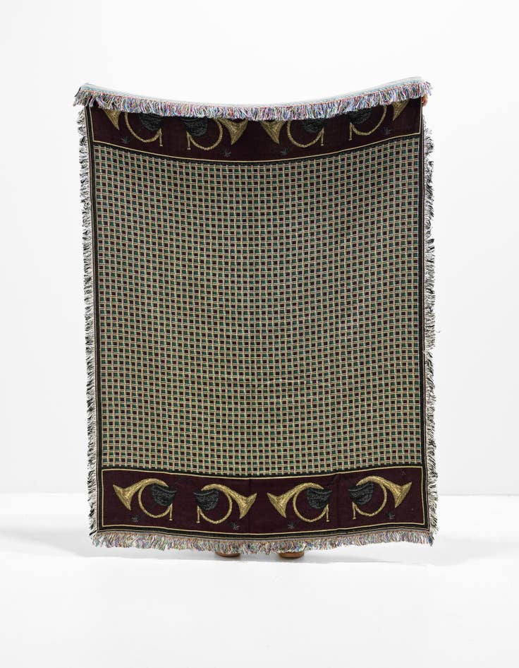 Detail image of 4' 6 x 6' Hunters Pace Equestrian Decor Throw Blanket