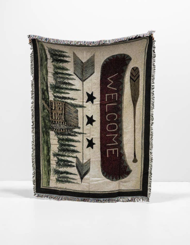 Detail image of 4' 6 x 6' Welcome Canoe Throw Blanket