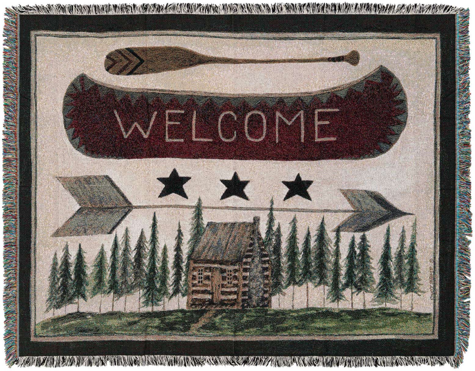 4' 6 x 6' Welcome Canoe Throw Blanket