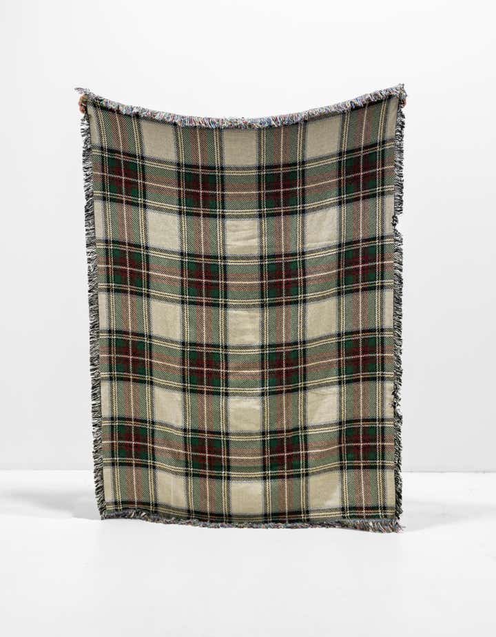 4' 6 x 6' Stewart Dress Plaid Tartan Throw Blanket