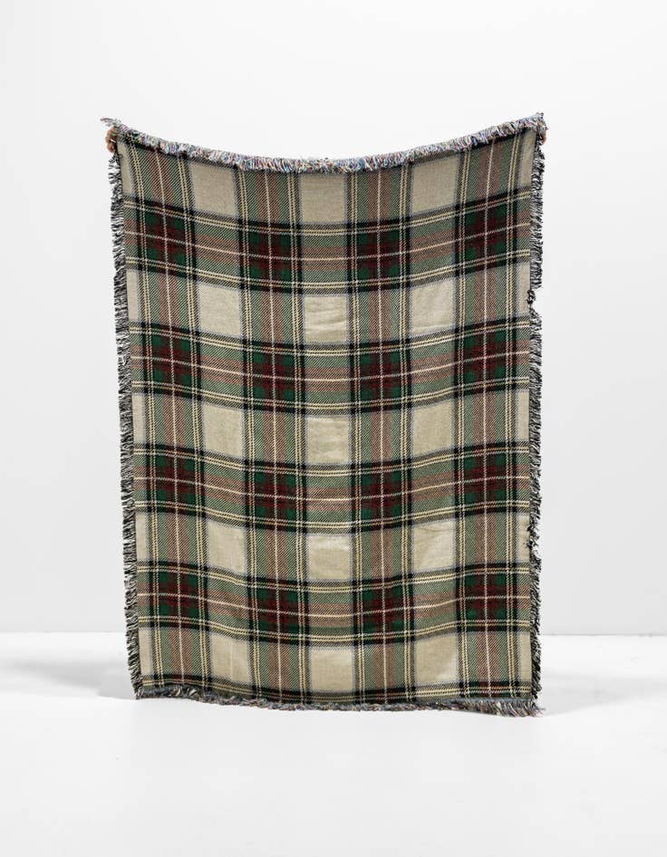 Detail image of 4' 6 x 6' Stewart Dress Plaid Tartan Throw Blanket